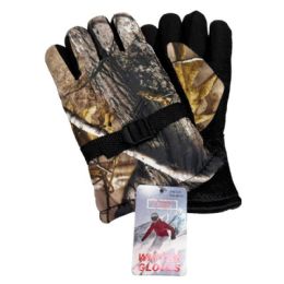48 Bulk Camouflage Heavy Duty Winter Ski Gloves