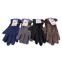 48 Bulk Double Layer Fleece Winter Gloves, 4 Assorted Colors