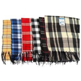 72 Bulk Checker Winter Scarf,6 Assorted Colors (30 X150 Cm)