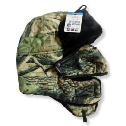 24 Bulk Unisex Camouflage Trooper Winter Hat With Mask And Thick Fur Inside