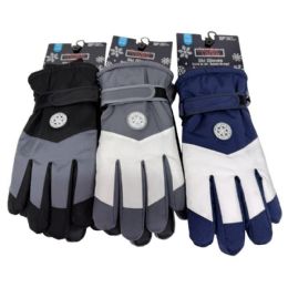48 Bulk Men's Winter Ski Gloves With Touch Screen, 3 Assorted Colors