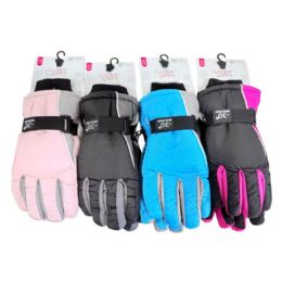 48 Bulk Women's Winter Ski Gloves, 6 Assorted Colors