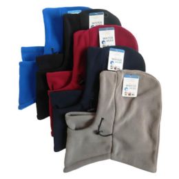 48 Bulk Unisex Fleece Winter Face Mask 5 Assorted Colors