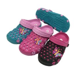 18 Bulk Girls Glitter Clog 3 Assorted