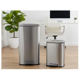 Bulk 30l+5l Stainless Steel Step Trash Can With Soft Close Lid