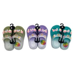 18 Bulk Girls Slipper 3 Assorted Colors