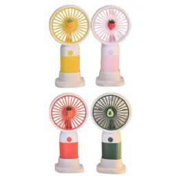 48 Bulk Rechargeable Mini Handheld Fan Tropical Fruit Style
