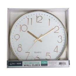 12 Bulk 12-inch Elegancia Wall Clock Assorted