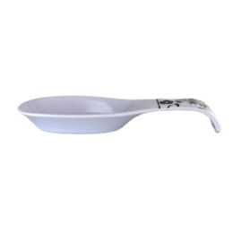 24 Bulk 10" Grey Floral Melamine Spoon Rest