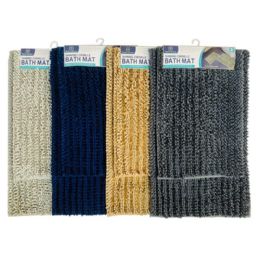 12 Bulk 2pk Microfiber Shining Chenille Bath Mat