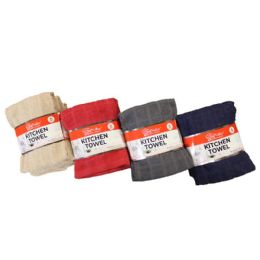 24 Bulk 6pk Solid Checker Kitchen Towels