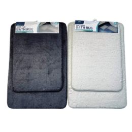 12 Bulk 2pk Soft Fur Memory Foam Bath Rug