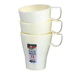 48 Bulk 12oz / 350ml 3-Piece Plastic Mug Set