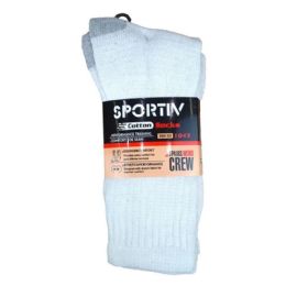 72 Bulk 3pk Heel & Toe Crew Sport Sock 10-13