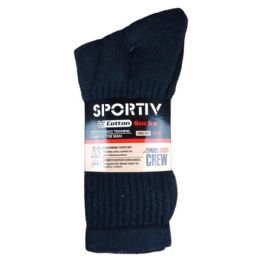 72 Bulk 3pk Black Crew Sport Sock 9-11