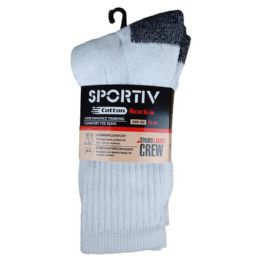 72 Bulk 3pk Heel & Toe Crew Sport Sock 9-11