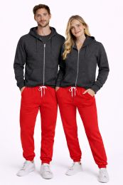 18 Bulk Unisex Full Zip Cotton Fleece Hoodie Dark Gray Heather Size Medium