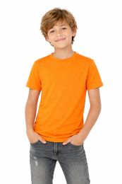 36 Bulk Youth Cotton Short Sleeve T Shirt Orange Youth Size Small