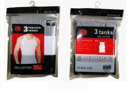 24 Bulk 3pc Men Tagless Tanks In Mixed Colors Size S-3XL