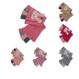 24 Bulk Kids Cute Bunny Winter Gloves 