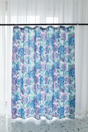 24 Bulk Vibrant Teal Floral Shower Curtain