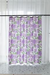 24 Bulk Vibrant Purple Floral Shower Curtain