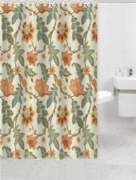 24 Bulk Orange Jacobean Floral Shower Curtain