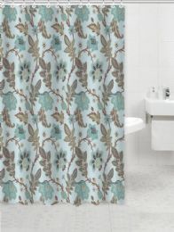 24 Bulk Aqua Jacobean Floral Shower Curtain