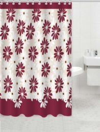 24 Bulk Burgundy Daisy Shower Curtain