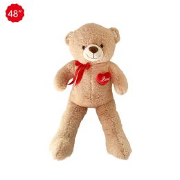 2 Bulk 48-inch Brown Bear W/ Heart, Ribbon & Sound