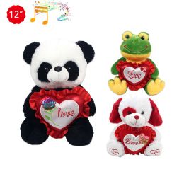 24 Bulk 12-inch Plush Animal Asst W/ Love U Sound