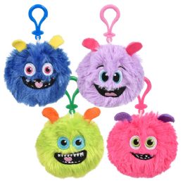 360 Bulk 3.5" Furry Monster Balls Backpack Clip