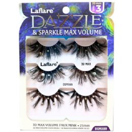 40 Bulk Laflare Dazzle & Sparkle 3d Gem Embellished 3-count Lashes