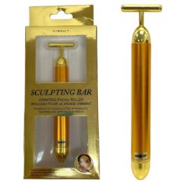 12 Bulk Vibrating Gold Scuplting Facial Roller