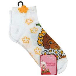 30 Bulk Strawberry Shortcake Capri Socks In White Size 9-11