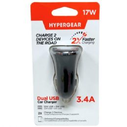 24 Bulk Hypergear Black HI-Power Dual Usb 3.4a Car Charger