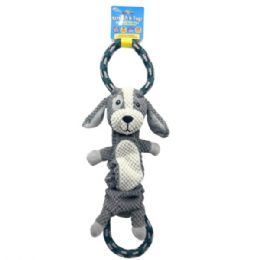 24 Bulk Stretchable Plush Dog Toy With Rope Handles