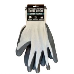 24 Bulk Durable Nitrile Coated Safety Work Gloves Large Size