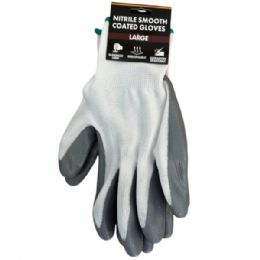 24 Bulk Durable Nitrile Coated Safety Work Gloves Extra Large Size