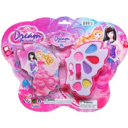 72 Bulk 8.5-Inch Butterfly Shape Make Up Beauty Set On Blister Card