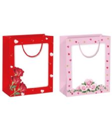 48 Bulk Printed Window Bag 12x20x8" 2 Designs