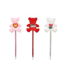 192 Bulk Valentine's Day Ballpen with Bear Red White and Pink