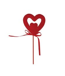 48 Bulk Valentine's Day 3-Piece Foam Heart Pick 10x30cm