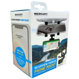12 Bulk Merkury Black Rearview Mirror Phone Mount
