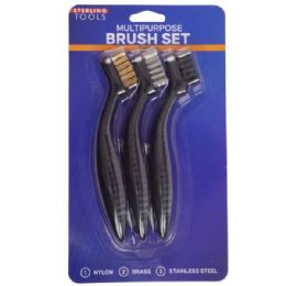 24 Bulk 3 Piece Multipurpose Wire Brush Set