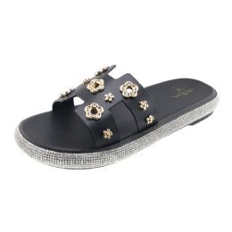 12 Bulk Women's Floral H Band Sandal (6-10)