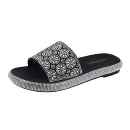 12 Bulk Women's Rhinestone Slide (6-10)