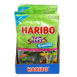 20 Bulk Haribo Limited Edition Twin Snakes Tropical 8 Oz Peg Bag In Counter Display