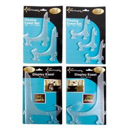 72 Bulk Easel Clear Plastic 1-9.75in/2-6.5in/3-4.5in Tcd