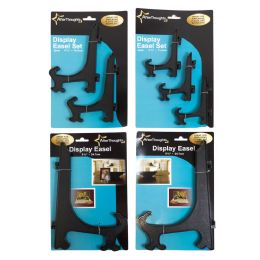 72 Bulk Easel Black Plastic 1/2/3pks -  9.75/6.5/4.5in/tcd